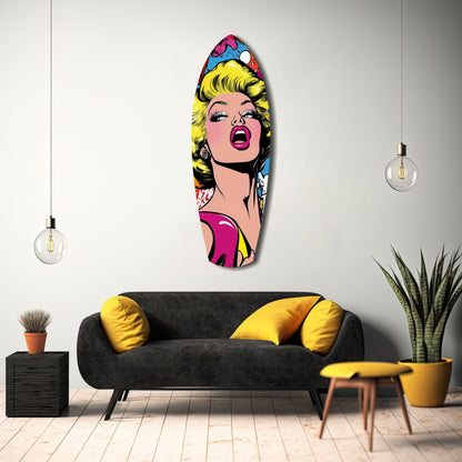 Blonde Starlet Popart Glass Wall Art