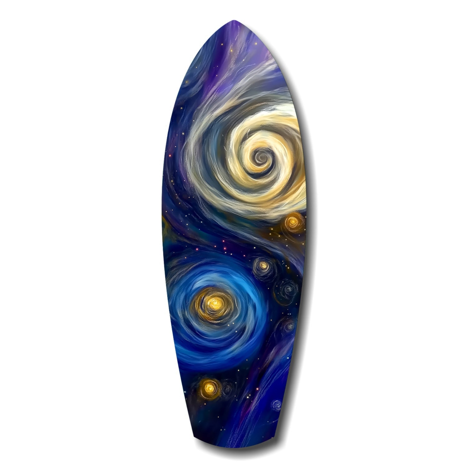 Swirling Spiral Galaxies Night Surfboard Glass Wall Art