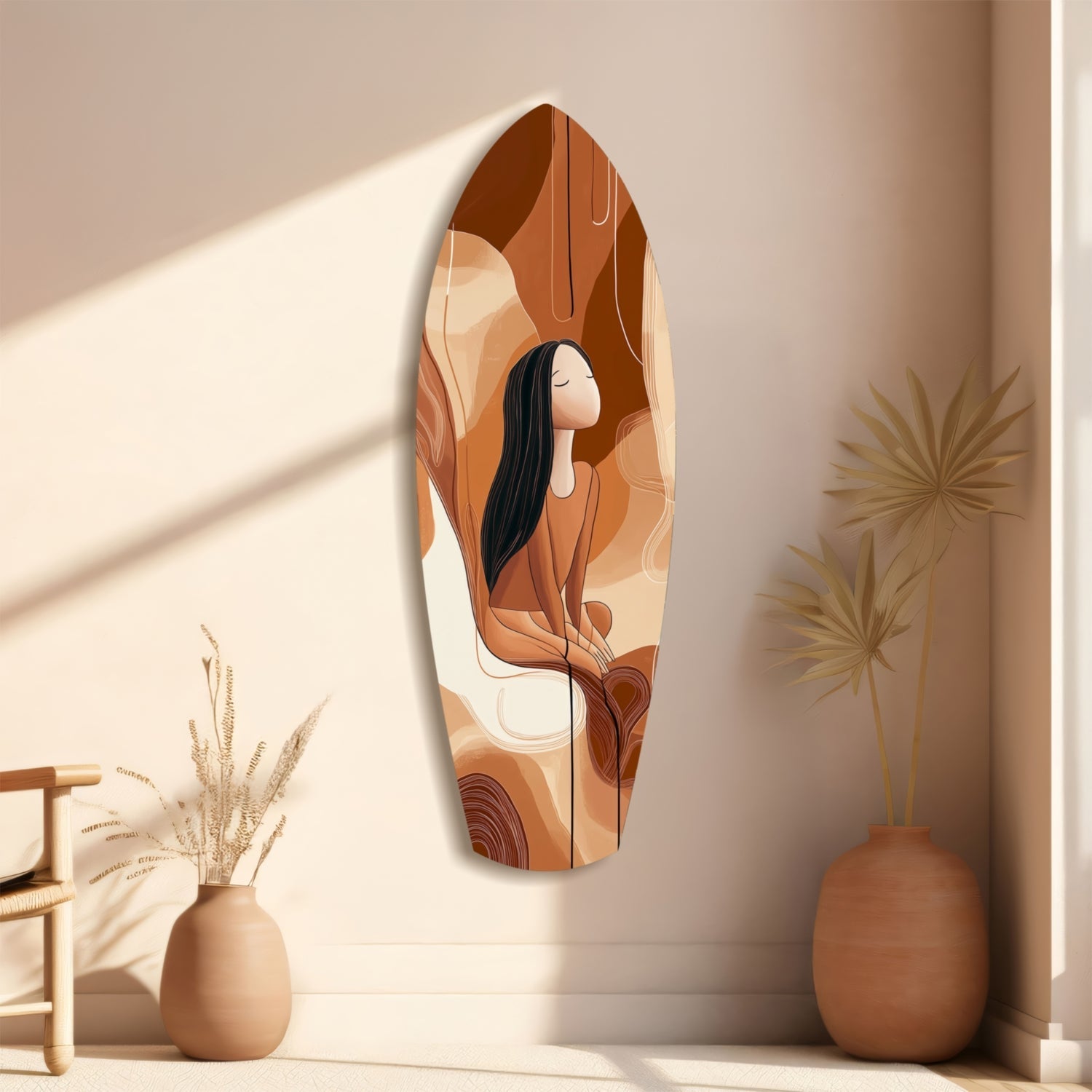 Listening the Waves Glass Wall Art