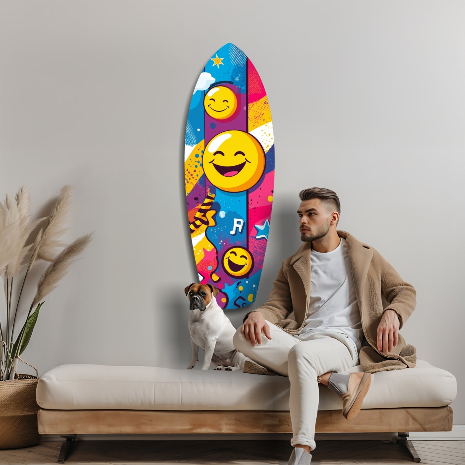 Smiley Glass Wall Art