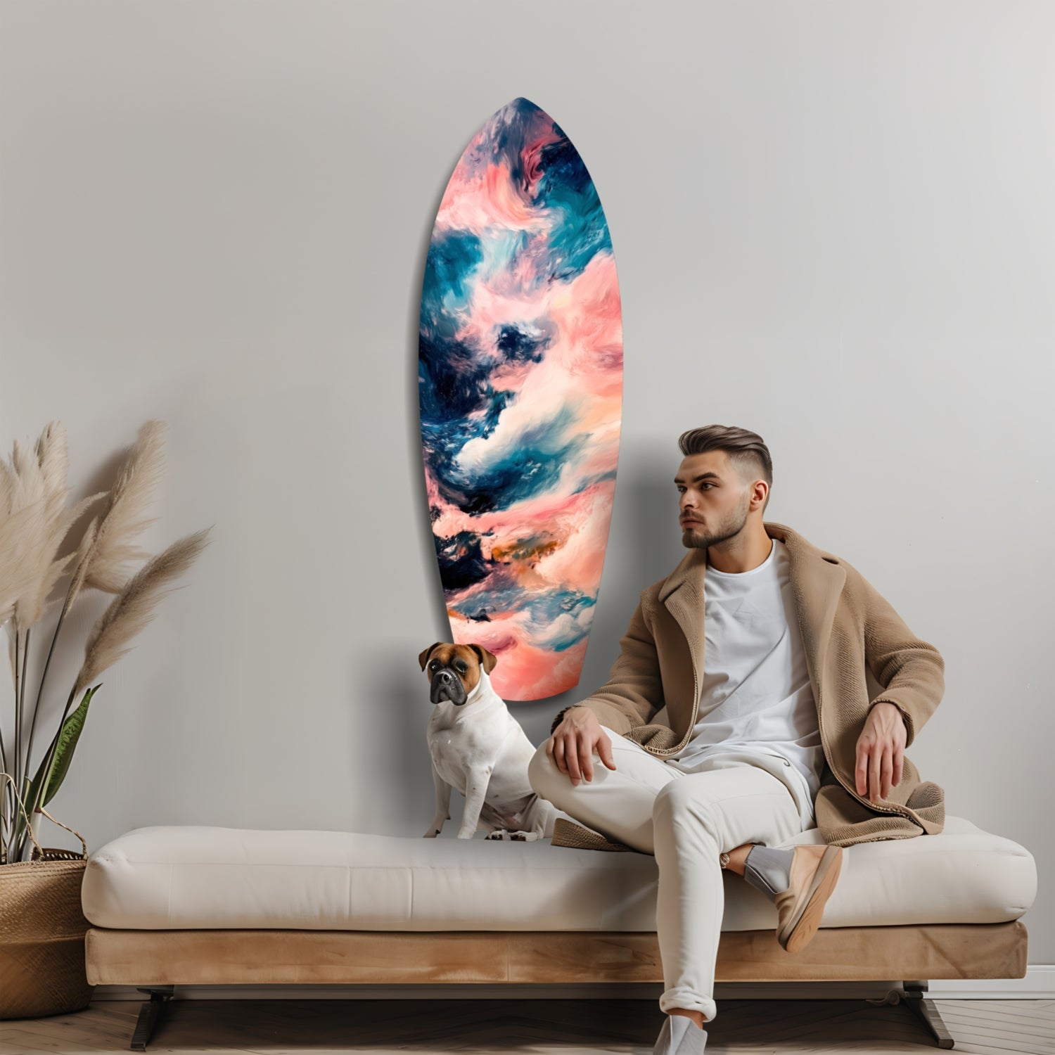 Wavy Ocean Glass Wall Art