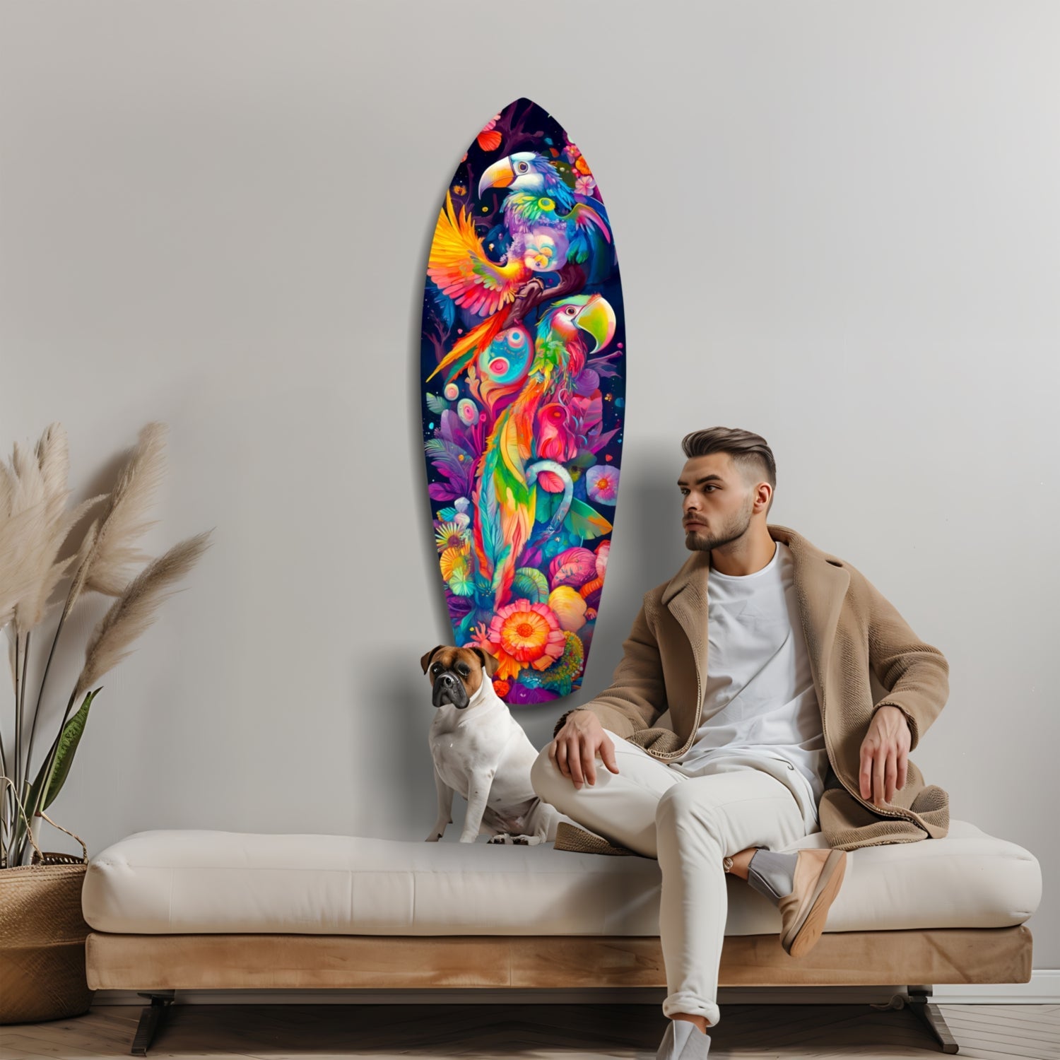 Tropical Symphony Glass Wall Art