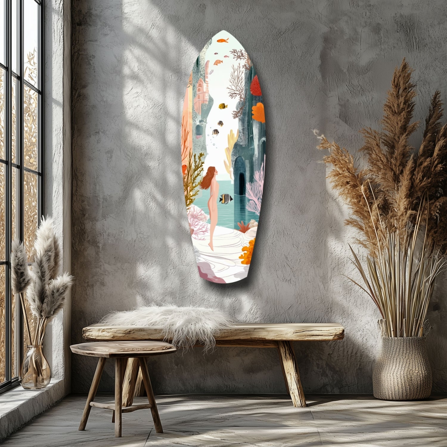 Utopic Seashore Glass Wall Art