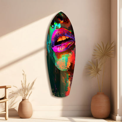 Colorful Lips V11 Glass Wall Art