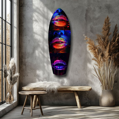 Colorful Lips V12 Glass Wall Art