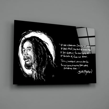 Reggae Rasta Quote Glass Wall Art