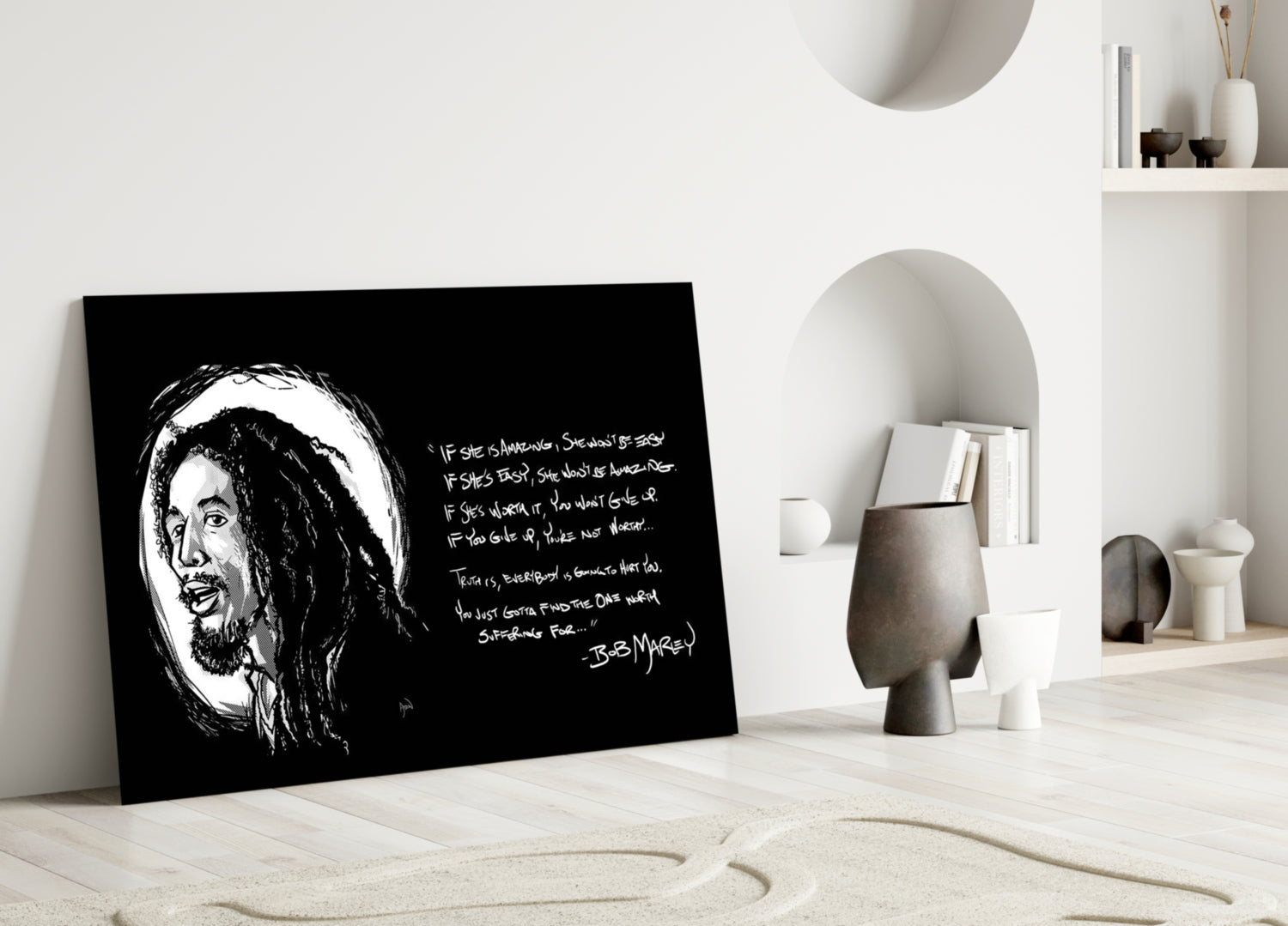 Reggae Rasta Quote Glass Wall Art
