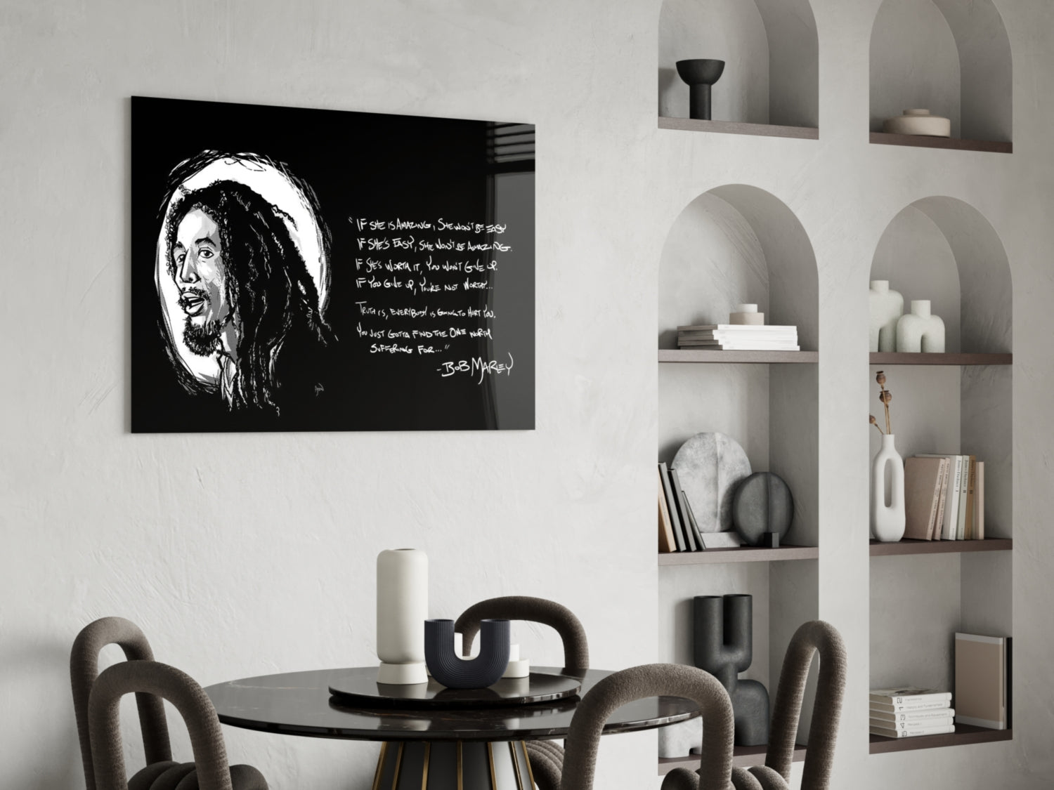 Reggae Rasta Quote Glass Wall Art
