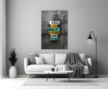 Makin Dreams Come True Letter Blocks Glass Wall Art