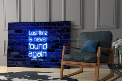 Words of Benjamin Franklin Glass Wall Art