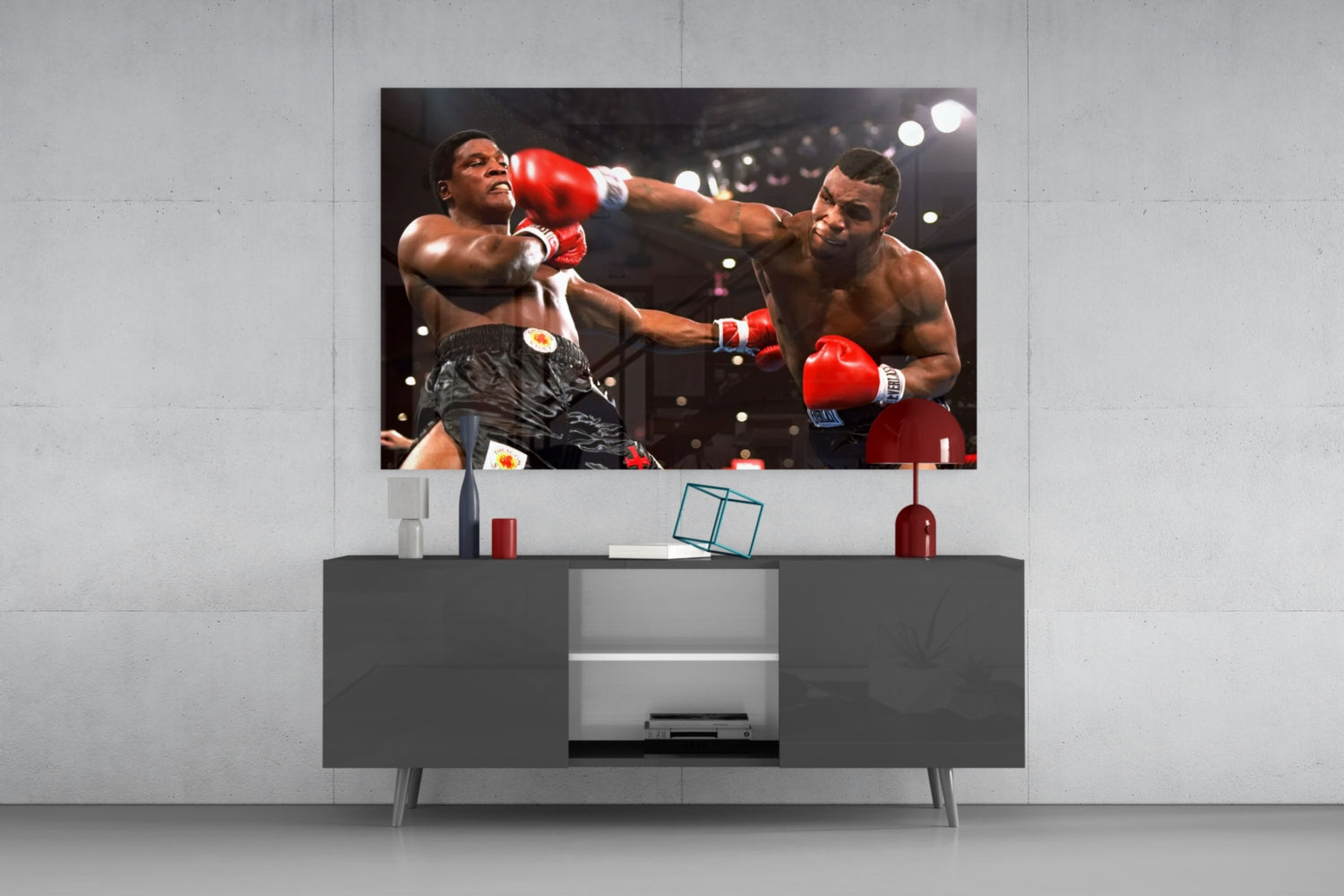 Fierce Boxer Portrait Glass Wall Art