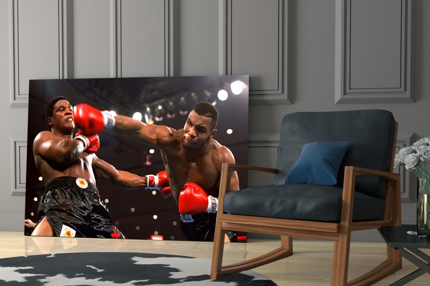 Fierce Boxer Portrait Glass Wall Art
