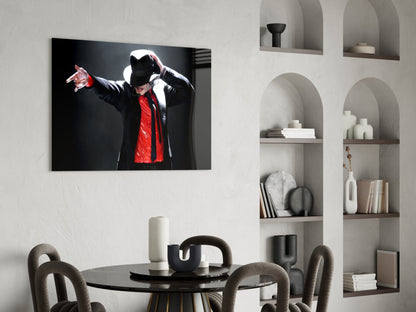 Sequined Glove Dancer Glass Wall Art