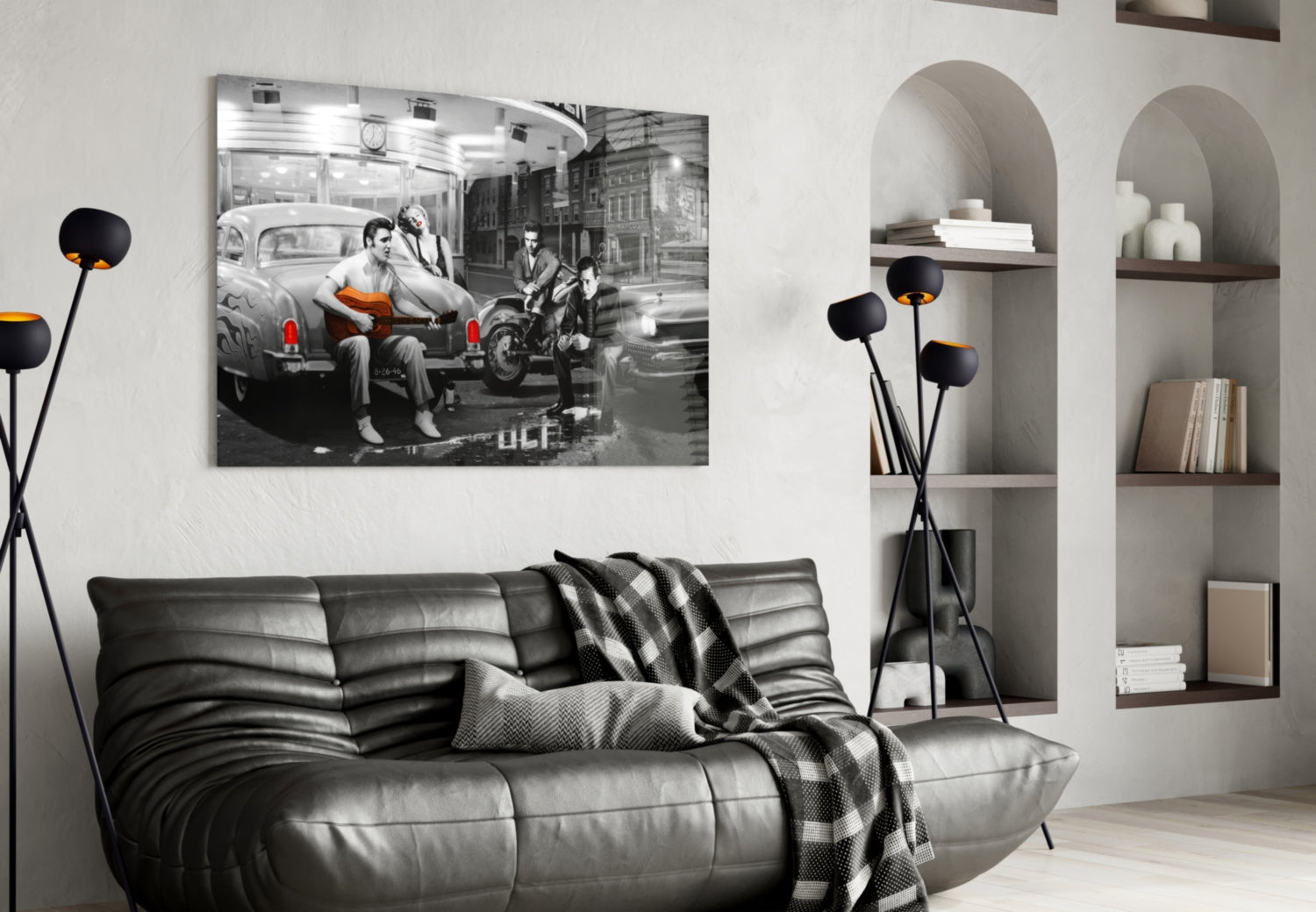 Vintage Hollywood Retro Glass Wall Art