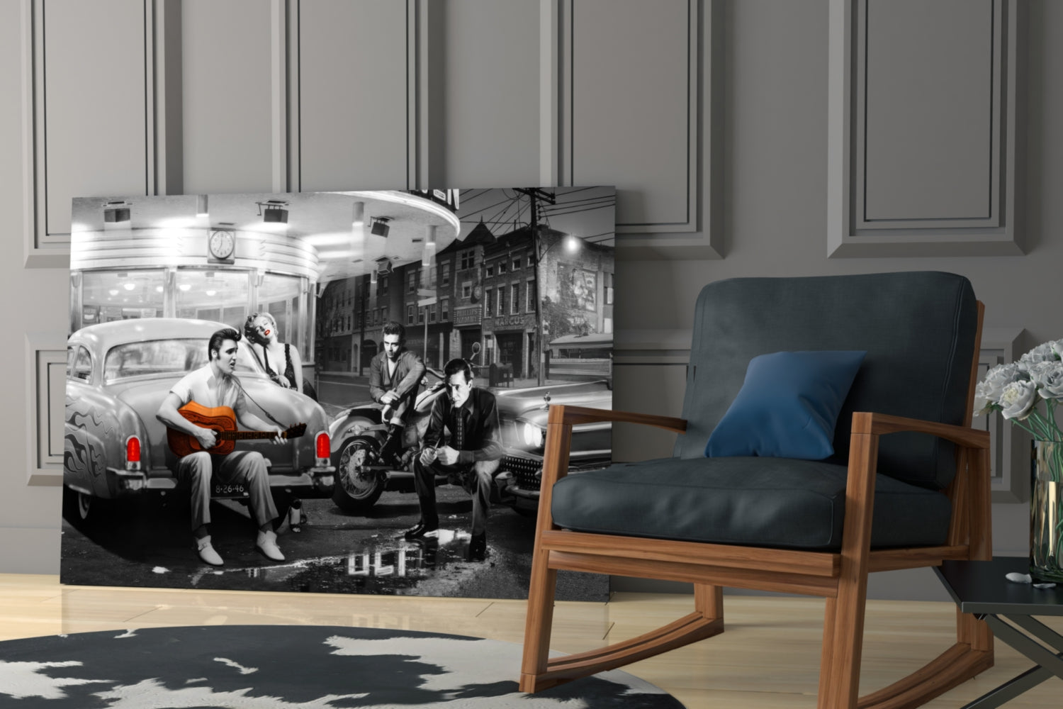 Vintage Hollywood Retro Glass Wall Art