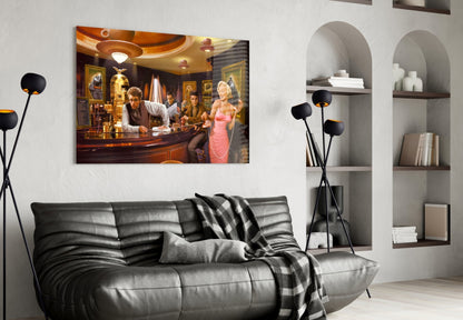 Pink Icons of Old Hollywood Glass Wall Art