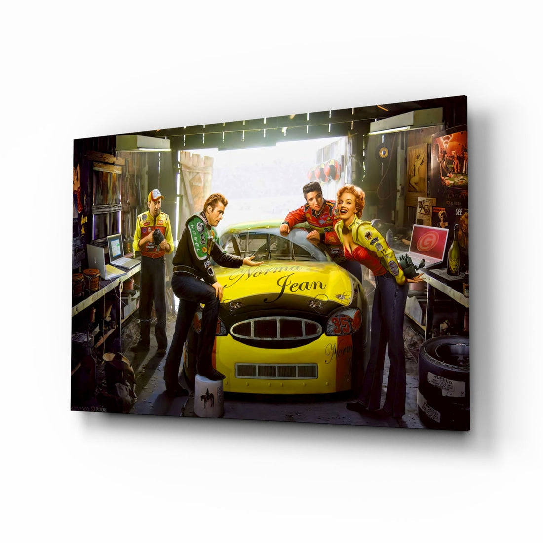 Retro Icons at the Garage Glass Wall Art