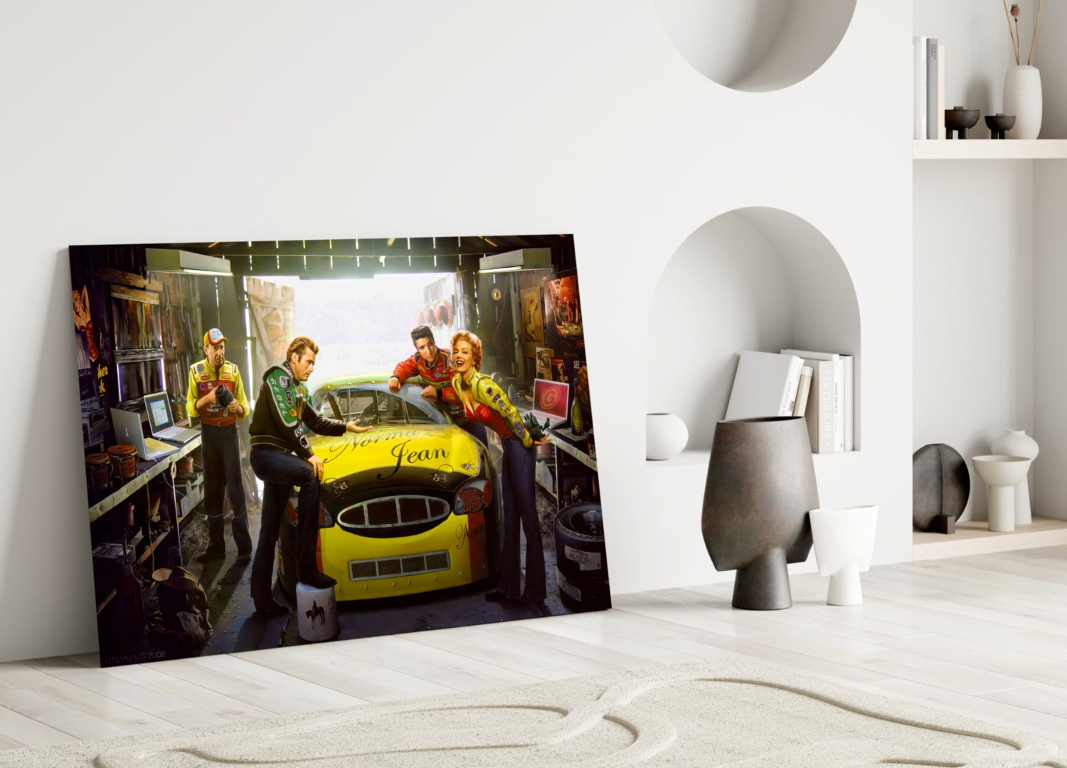 Retro Icons at the Garage Glass Wall Art
