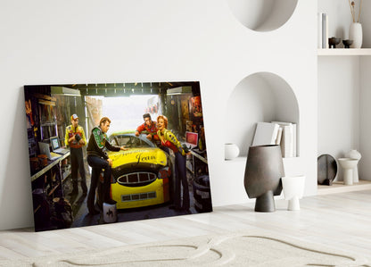 Retro Icons at the Garage Glass Wall Art