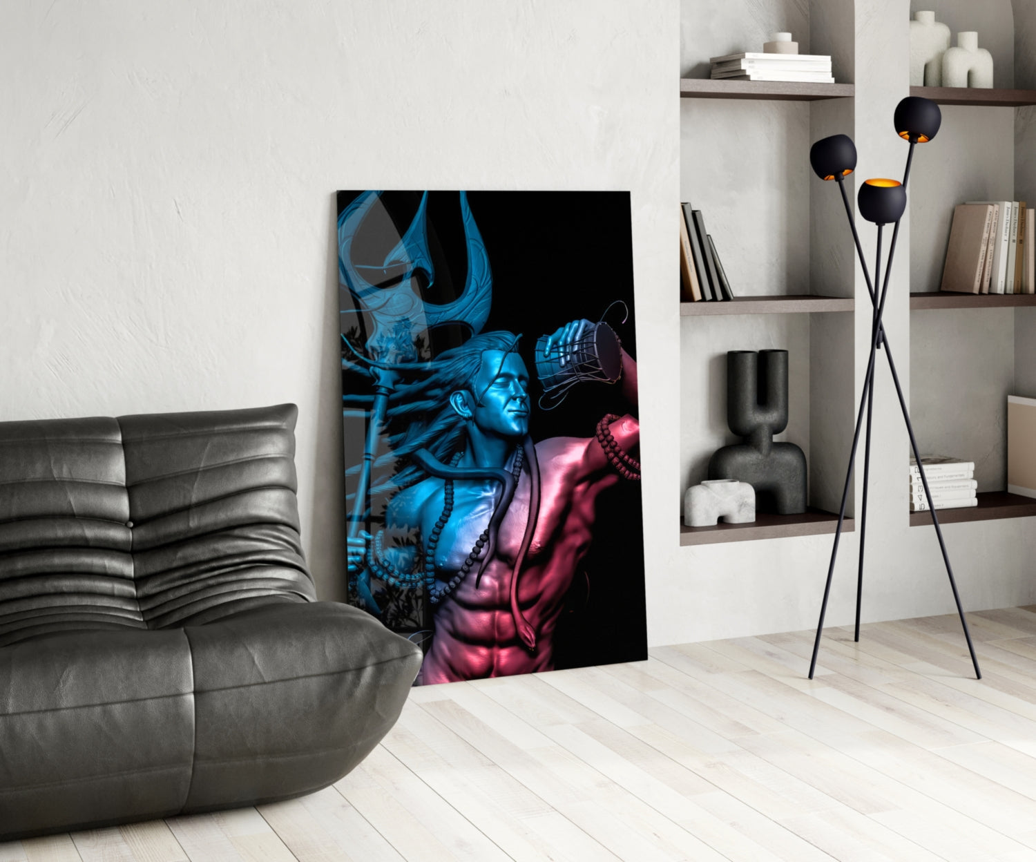 Har Har Mahadev Glass Wall Art