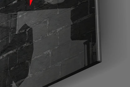 Red Frame Brick Graffiti Quote Glass Wall Art