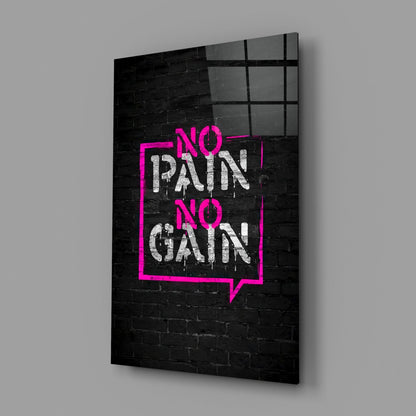 Pink Frame Brick Graffiti Quote Glass Wall Art