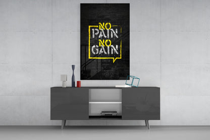 Yellow Frame Brick Graffiti Quote Glass Wall Art