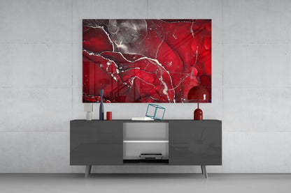 Red Marbellous Glass Wall Art