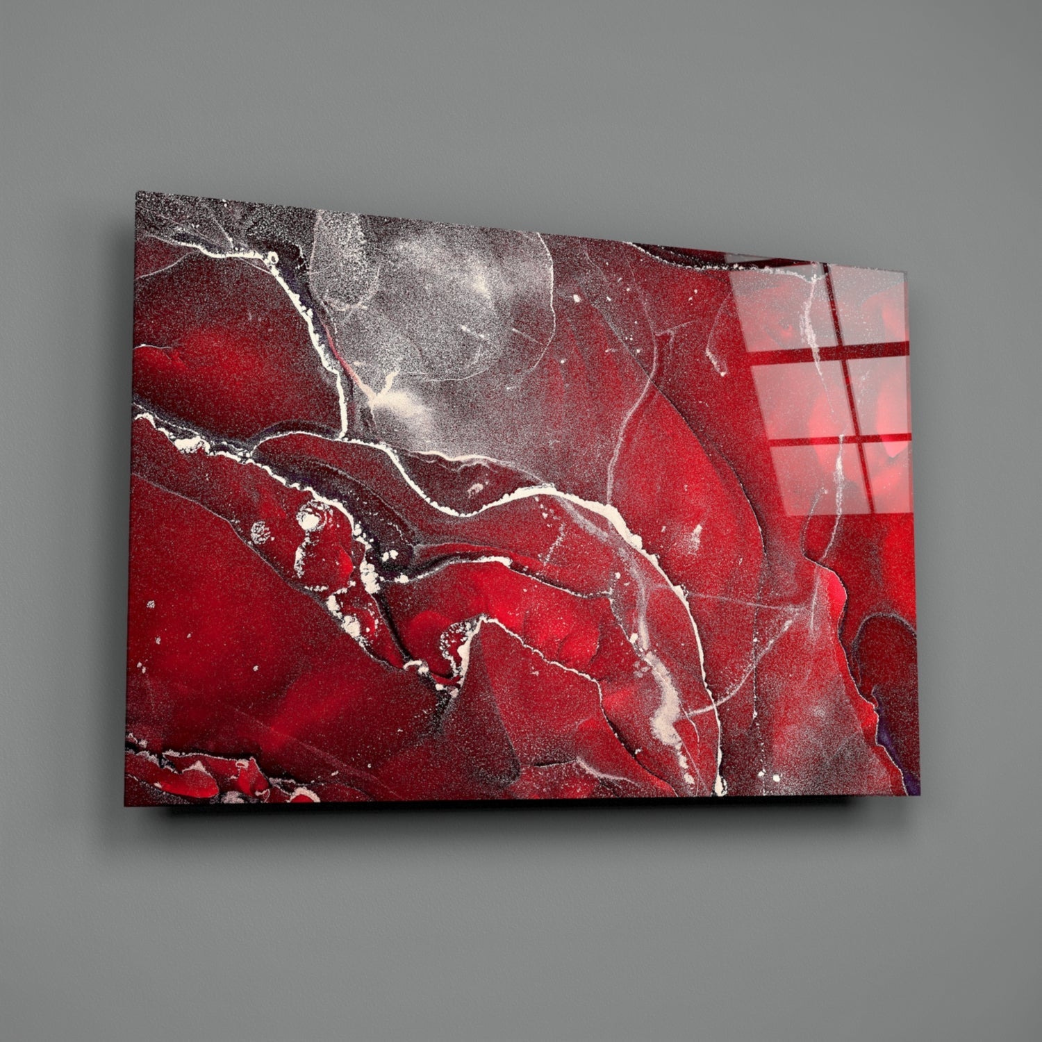 Red Marbellous Glass Wall Art