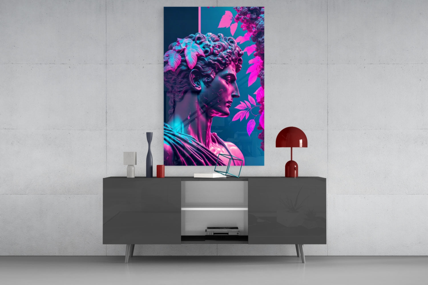 Thinking Sculpture Glass Wall Art