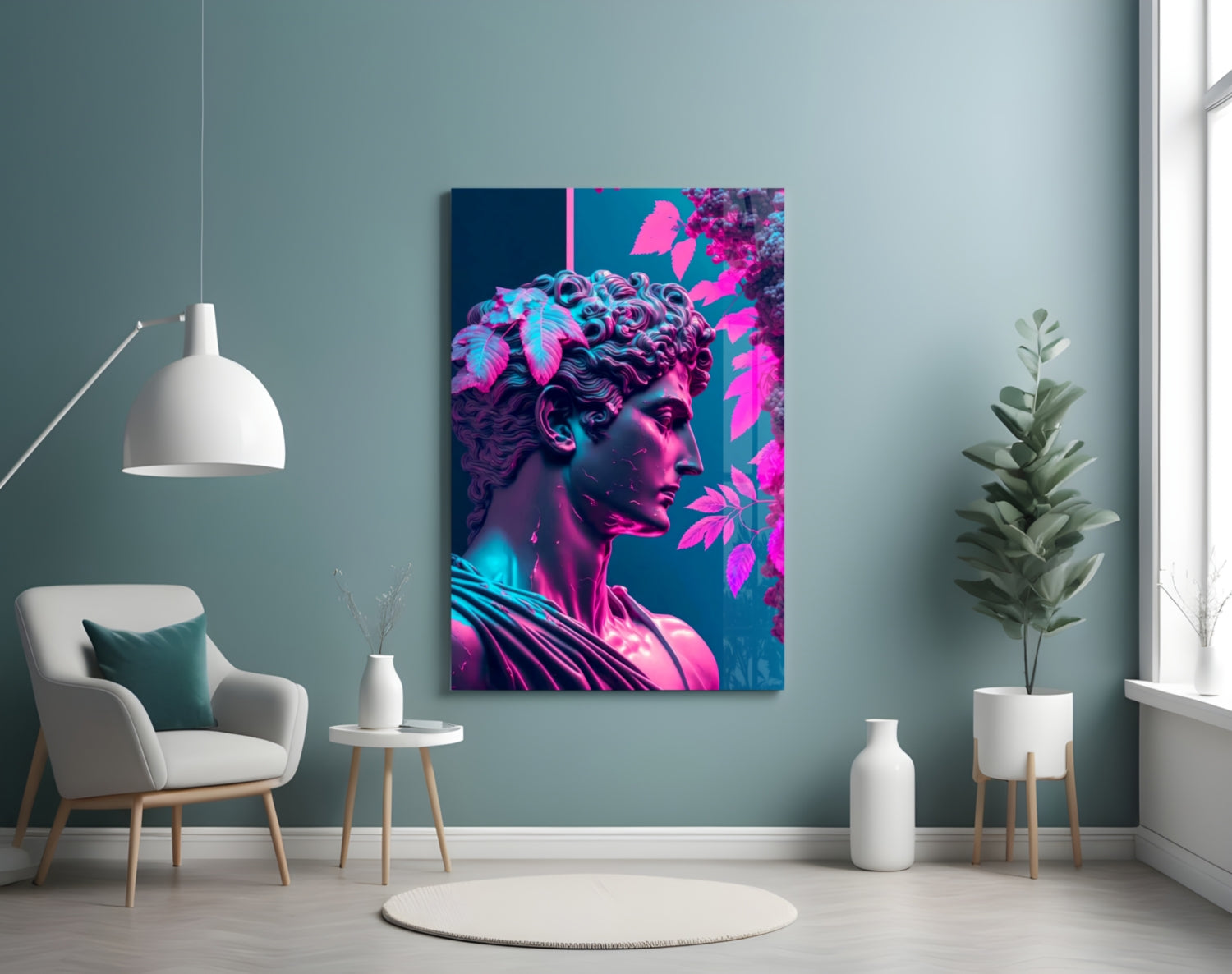 Thinking Sculpture Glass Wall Art