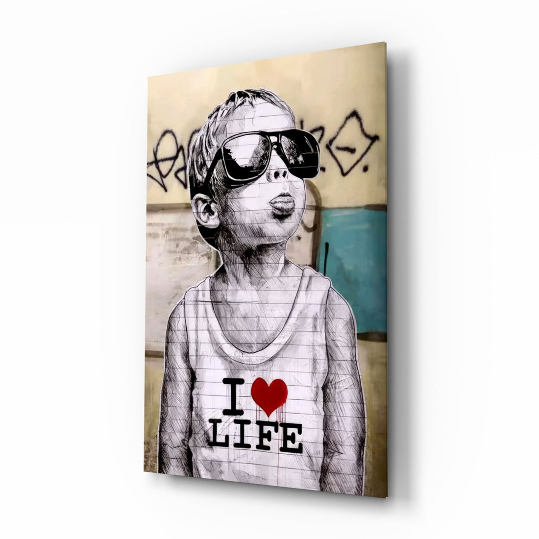 I Love Life Glass Wall Art