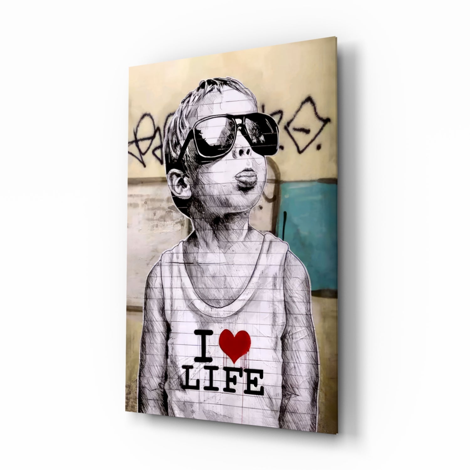 I Love Life Glass Wall Art
