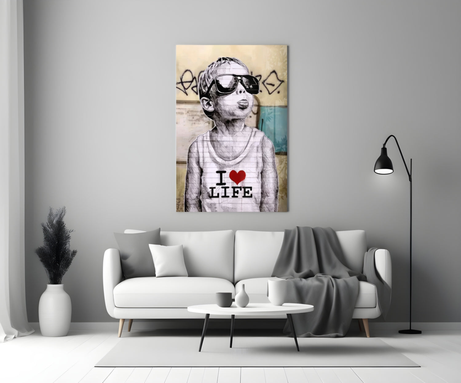 I Love Life Glass Wall Art