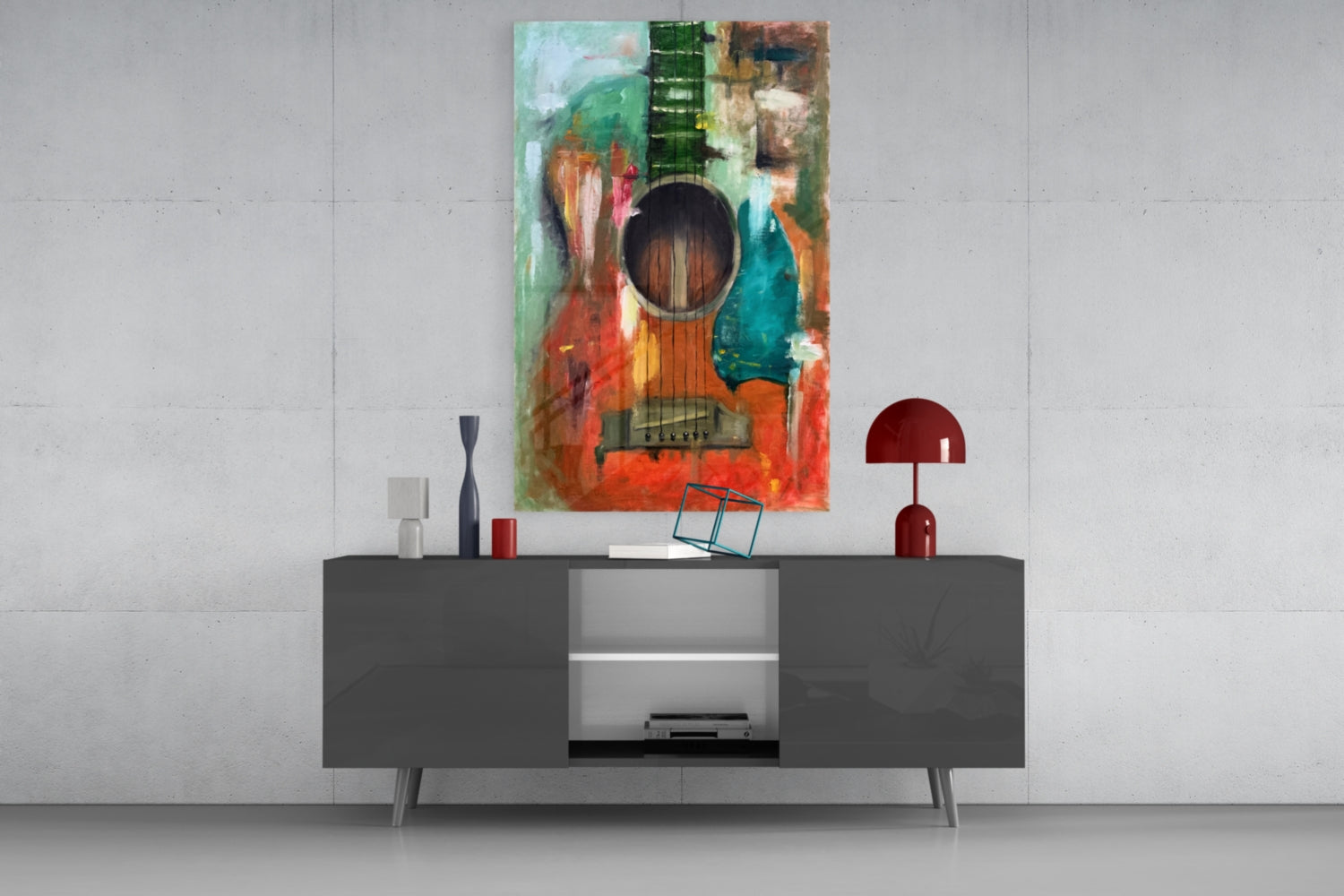 Guitar Glass Wall Art