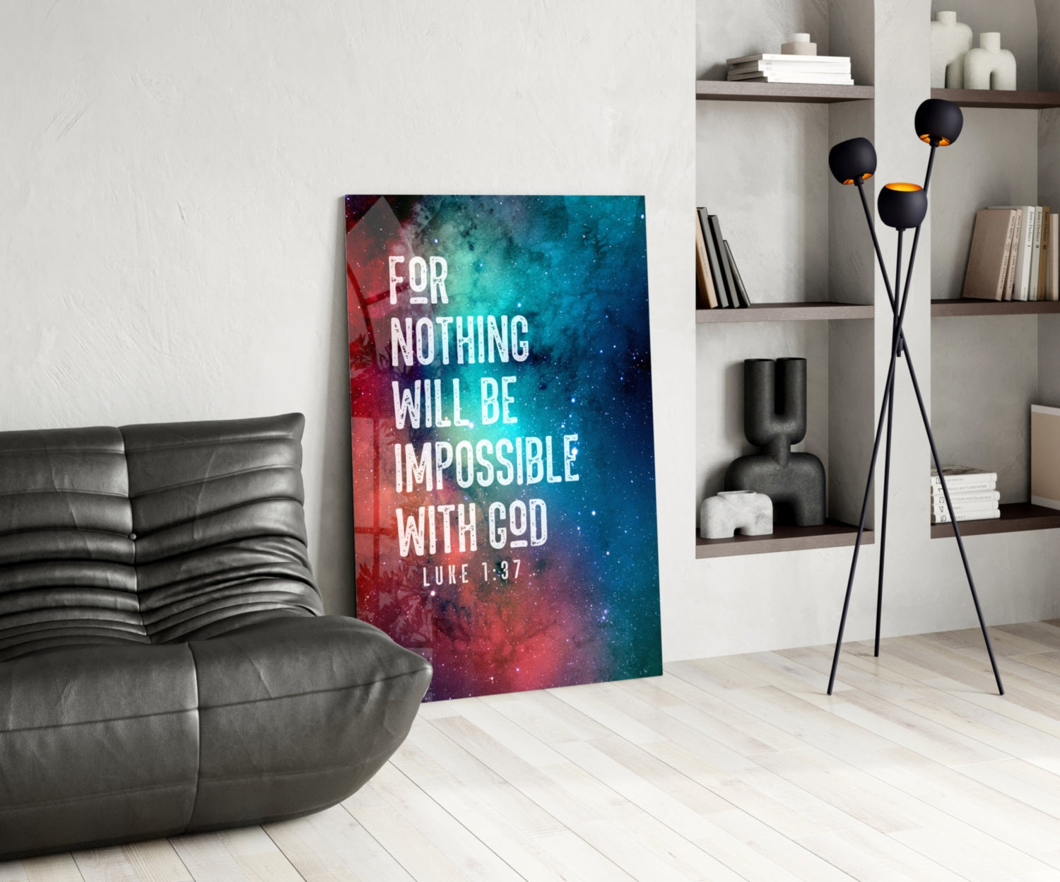 Nothing Impossible Galaxy Nebula Verse Glass Wall Art
