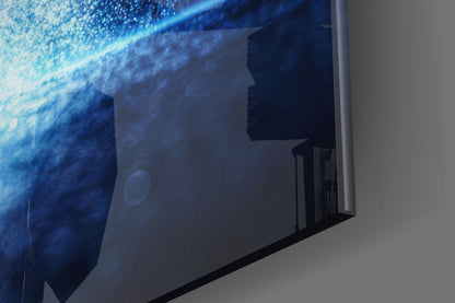 Starry Galaxy Sky Night Cross Glass Wall Art