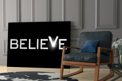 Believe Glass Wall Art