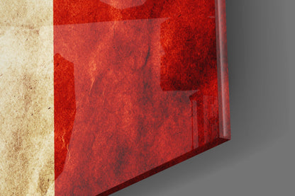 Vintage Grunge Canada Maple Leaf Flag Glass Wall Art