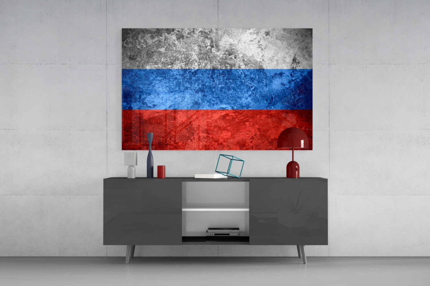 Flag of Russia Glass Wall Art