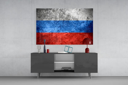 Flag of Russia Glass Wall Art
