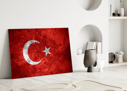 Flag of Turkiye Glass Wall Art
