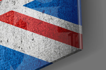 Concrete Wall Bright Union Jack Flag Glass Wall Art