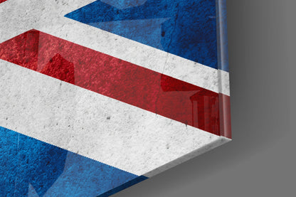Faded Distressed Union Jack Flag Glass Wall Art