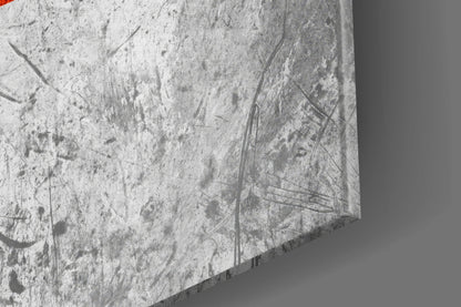 Scratched Steel Gray England Cross Flag Glass Wall Art