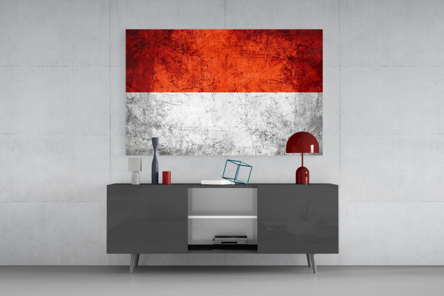 Flag of Indonesia Glass Wall Art