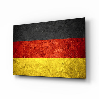 German Flag Stone Texture Glass Wall Art