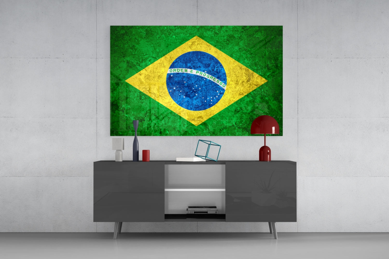 Marble Stone Texture Brazil Diamond Flag Glass Wall Art