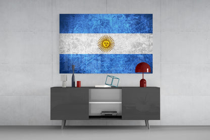Flag of Argentina Glass Wall Art