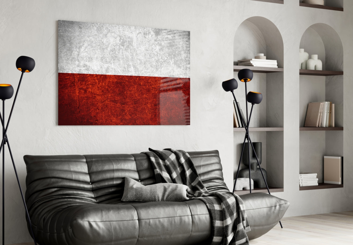 Rustic Grunge Flag of Poland Glass Wall Art
